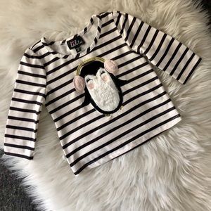 Lilt 🐧 Black & White Striped Long Sleeve Tee